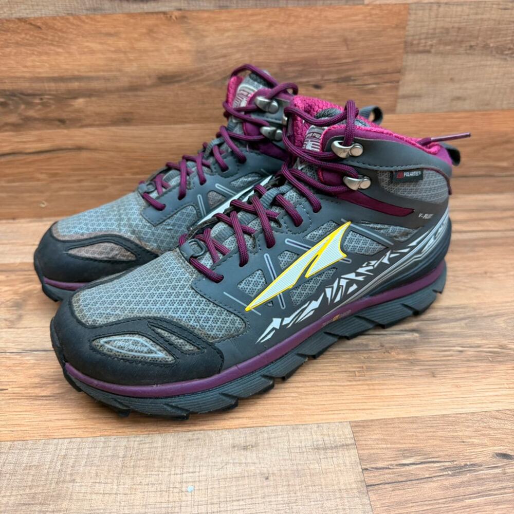 Altra Lone Peak 3.0 Mid Trail Shoes Women Size 9.5 Gray Purple Comfort Sneakers